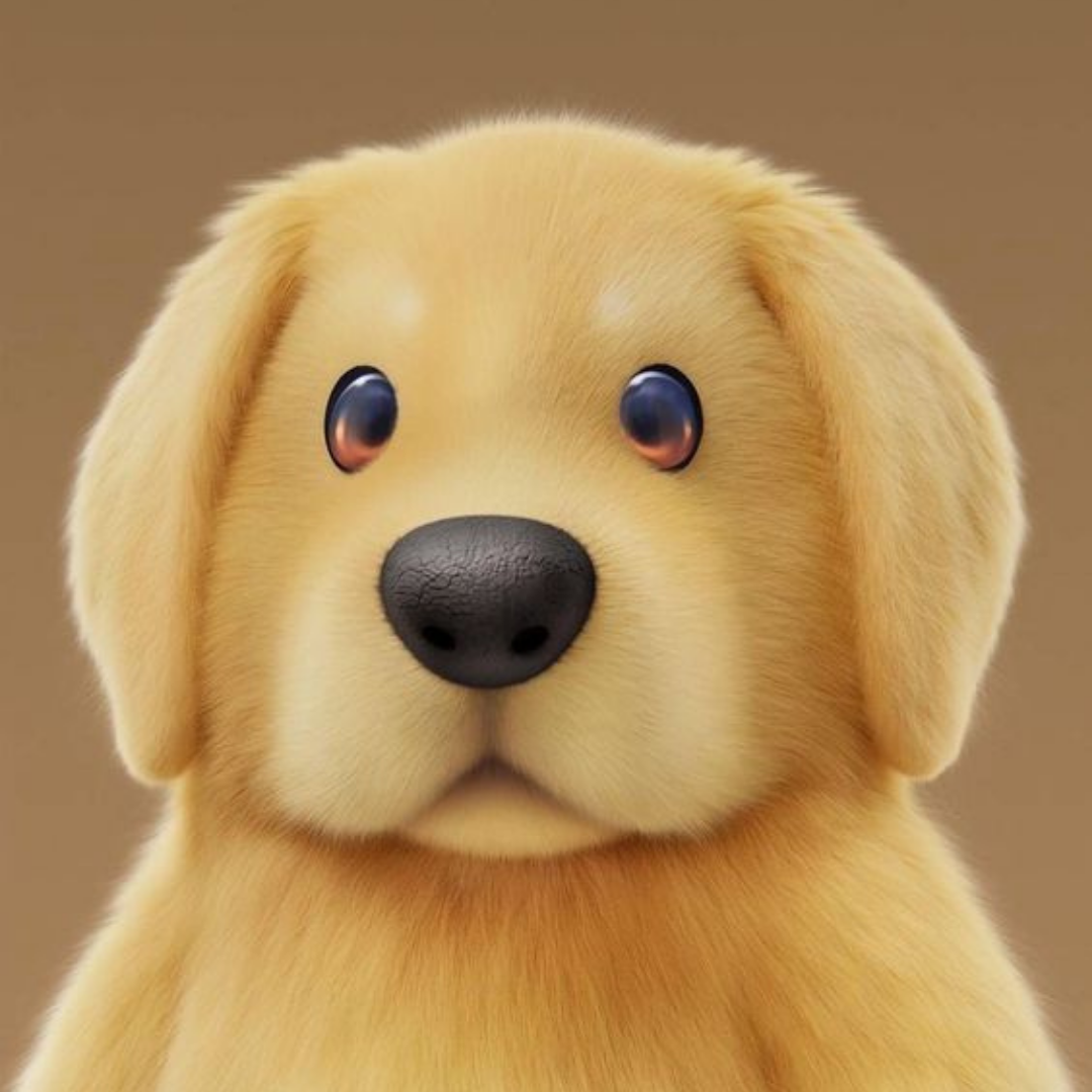 3d golden retriever