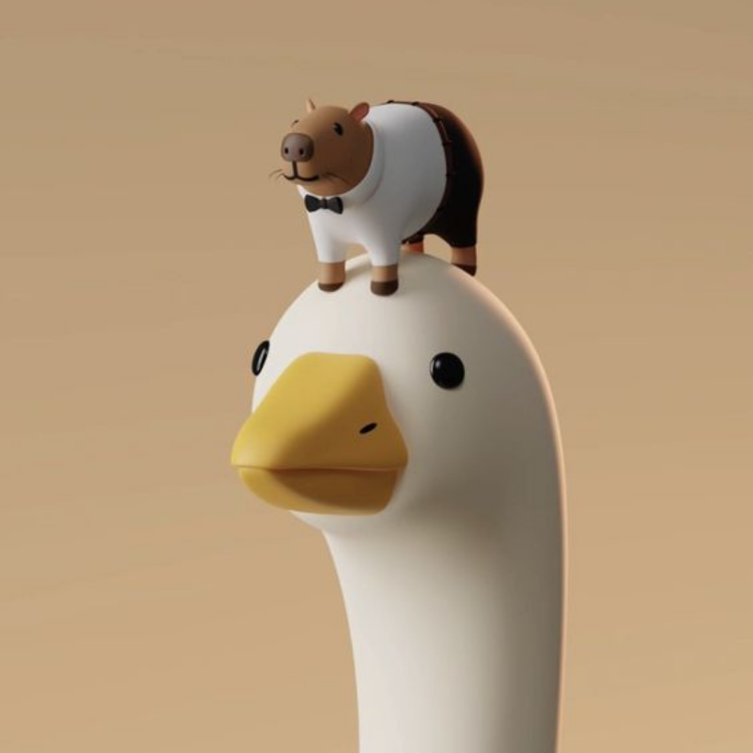 3d goose with other animal