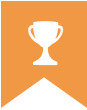 orange flag with trophy icon